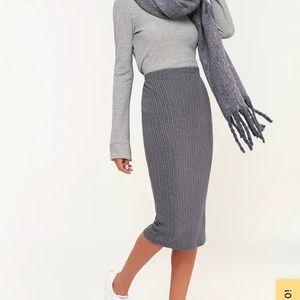 O’Neill grey midi ribbed skirt